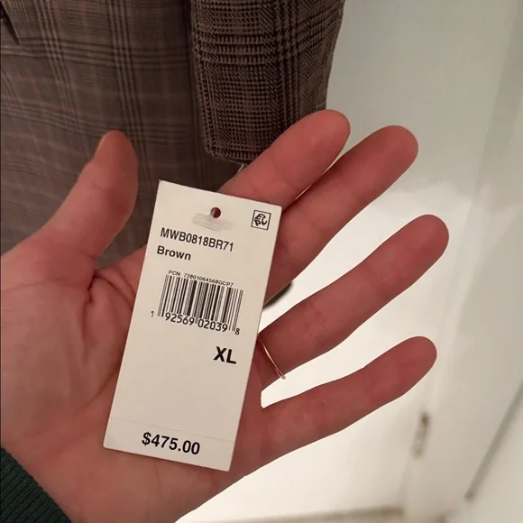 NWT Barbour Checkered Brown Raincoat for Men - Picture 5 of 9